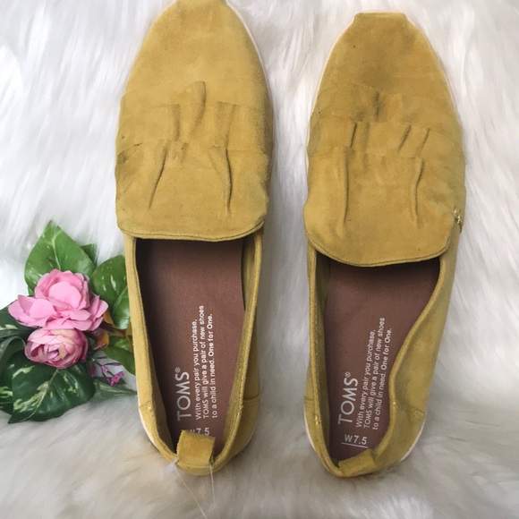 Toms canvas size 7.5 color mustard suede - Picture 8 of 11